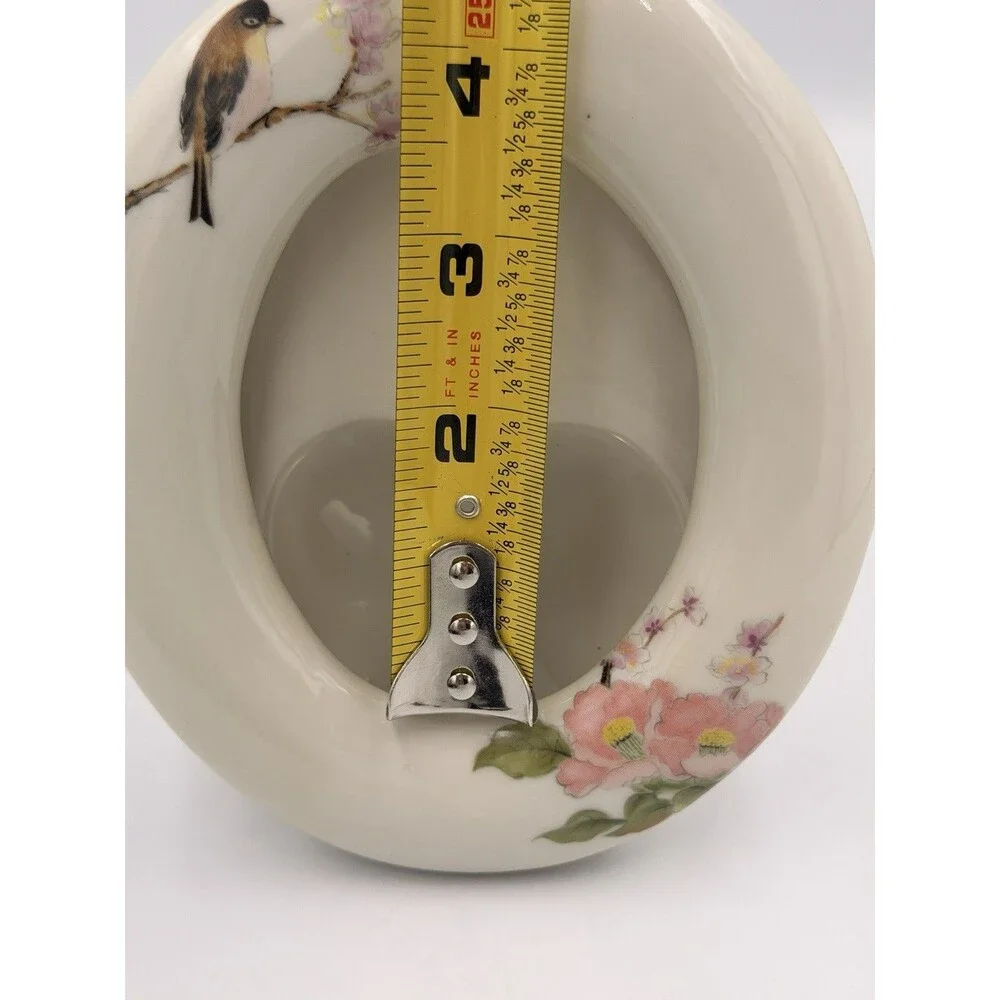 Vintage Takahashi East Wind San Francisco Bird Floral Mini Picture Frame Japan